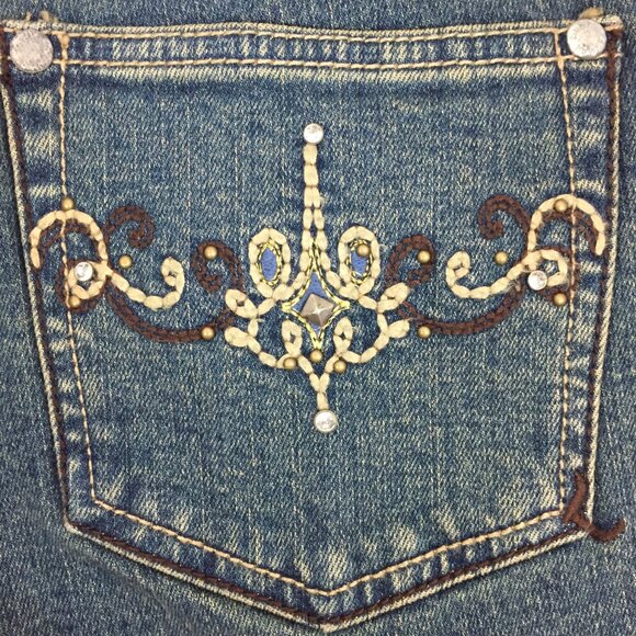 Women's 90's Vintage Lawman Western Boot Cut Jeans sz 8 - Picture 8 of 9